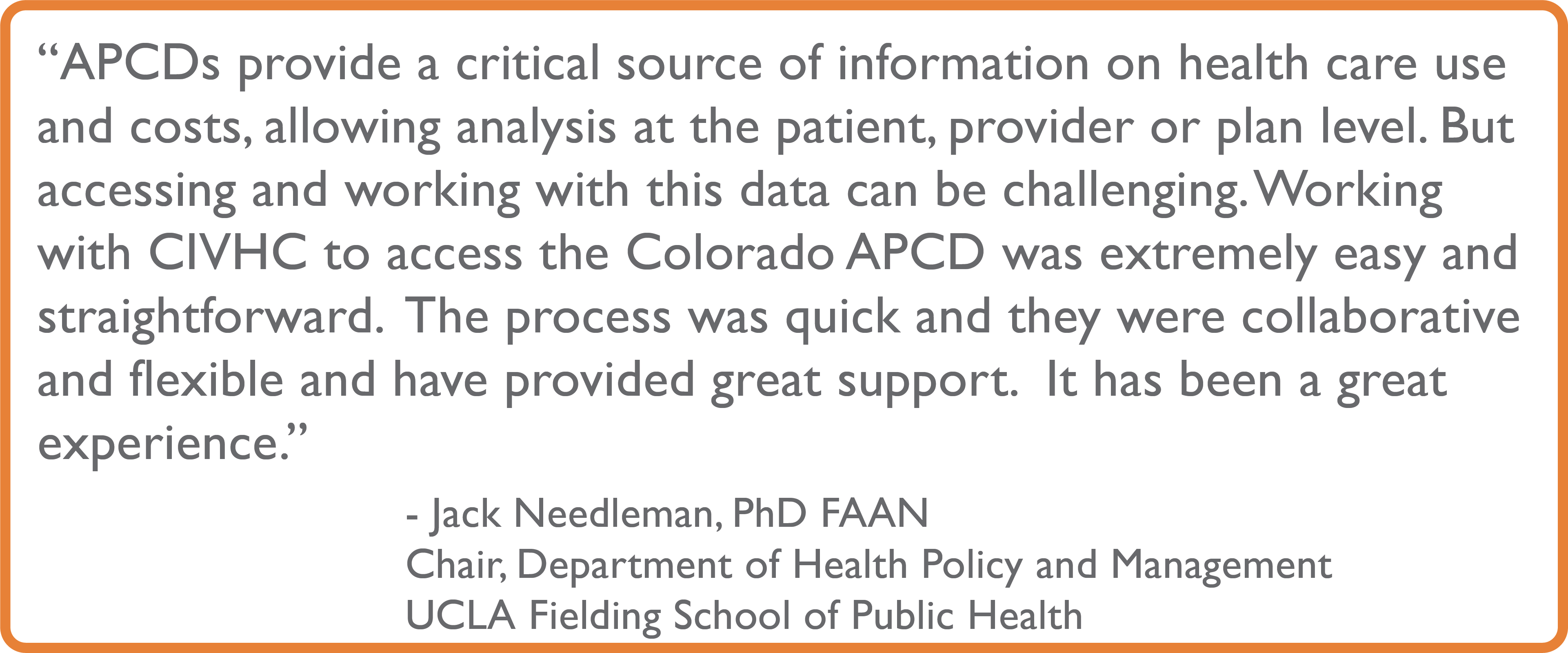 CO APCD Testimonial Dr. Needleham
